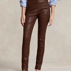 Ralph Lauren Brown Leather Leggings